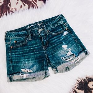 American Eagle Distressed Denim Shorts, Size 00